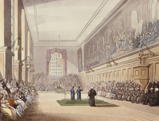 Die Halle, Blue Coat School, aus "Ackermann